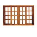 Ver imagem 2 de Vitrô Correr 4 Folhas Qudariculado de Madeira Imbuia Reto 1,20 X 1,00 Rodam