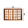 Vitrô Correr 4 Folhas Qudariculado de Madeira Imbuia Reto 1,40 X 1,00 Rodam - 2