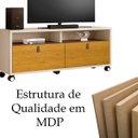 Ver imagem 4 de Rack Bancada para Tv de até 55" 2 Gavetas Paris Off White/naturale