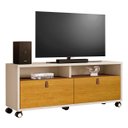 Ver imagem 1 de Rack Bancada para Tv de até 55" 2 Gavetas Paris Off White/naturale