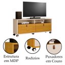 Ver imagem 2 de Rack Bancada para Tv de até 55" 2 Gavetas Paris Off White/naturale