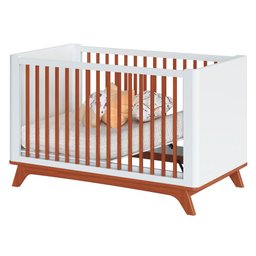 Berço Redondo Padrão Americano 2 em 1 Mini Cama Sambalelê - mel/branco - 6
