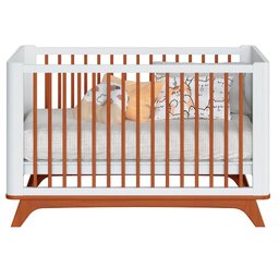 Berço Redondo Padrão Americano 2 em 1 Mini Cama Sambalelê - mel/branco - 8
