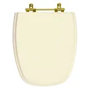 Ver imagem 1 de Tampa de Vaso Monte Carlo Creme para bacia Deca Com Ferragem Dourada