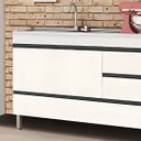 Ver imagem 4 de Gabinete de Cozinha 94cm Espaço 3 Gavetas Armário Pia Branco:Branco
