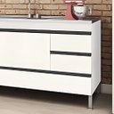 Ver imagem 3 de Gabinete de Cozinha 94cm Espaço 3 Gavetas Armário Pia Branco:Branco