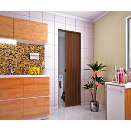 Porta Sanfonada de PVC Mogno Plasbil 210x110cm - 3