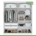 Ver imagem 6 de Kit Quarto Casal 3 Peças com Guarda-Roupa Cômoda e Cama Reali Branco