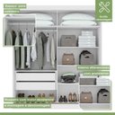 Ver imagem 4 de Kit Quarto Casal 3 Peças com Guarda-Roupa Cômoda e Cama Reali Branco