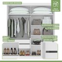 Ver imagem 7 de Kit Quarto Casal 3 Peças com Guarda-Roupa Cômoda e Cama Reali Branco