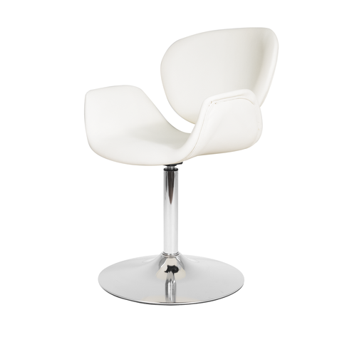 Cadeira Tulipa Comfort Giratória Estofada Base Cromada Branca