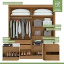 Ver mais imagens de Kit Quarto Casal 3 Peças com Guarda-Roupa Zeine Cômoda Vedra e Cama Athenas Marrom Amêndoa Clean/Off White