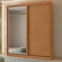 Ver imagem 2 de Kit Quarto Casal 3 Peças com Guarda-Roupa Zeine Cômoda Vedra e Cama Athenas Marrom Amêndoa Clean/Off White