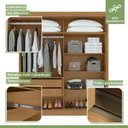 Ver imagem 5 de Kit Quarto Casal 3 Peças com Guarda-Roupa Zeine Cômoda Vedra e Cama Athenas Marrom Amêndoa Clean/Off White