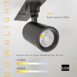 Spot para Trilho Neo (d)6.9cm (l)10cm (a)14.2cm 1x10w 2700k 850lm - 7
