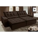 Ver imagem 1 de Sofá Elegance Retratil e Reclinavel 2,32 Mts Veludo Marrom