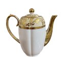 Ver mais imagens de Jogo de Xicaras para Chá e Café da Tarde em Porcelana Branco com Dourado 30 Peças
