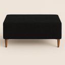 Ver imagem 2 de Puff Bela Manu Decor Madri Pés Palito Tecido Sued Preto