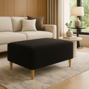 Ver imagem 1 de Puff Bela Manu Decor Madri Pés Palito Tecido Sued Preto