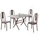 Ver imagem 2 de Conjunto Sala de Jantar Mesa Retangular 100x60cm Tampo Granito Topázio 4 Cadeiras Linda Yescasa