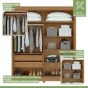 Ver imagem 7 de Kit Quarto Casal 3 Peças com Guarda-Roupa Zeine Cômoda Vedra e Cama Athenas Marrom Amêndoa Clean/Off White