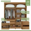 Ver mais imagens de Kit Quarto Casal 3 Peças com Guarda-Roupa Zeine Cômoda Vedra e Cama Athenas Marrom Amêndoa Clean/Off White