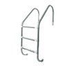 Escada Tradicional p/ Piscina em Inox 3 degraus Ponteira em ABS - 1