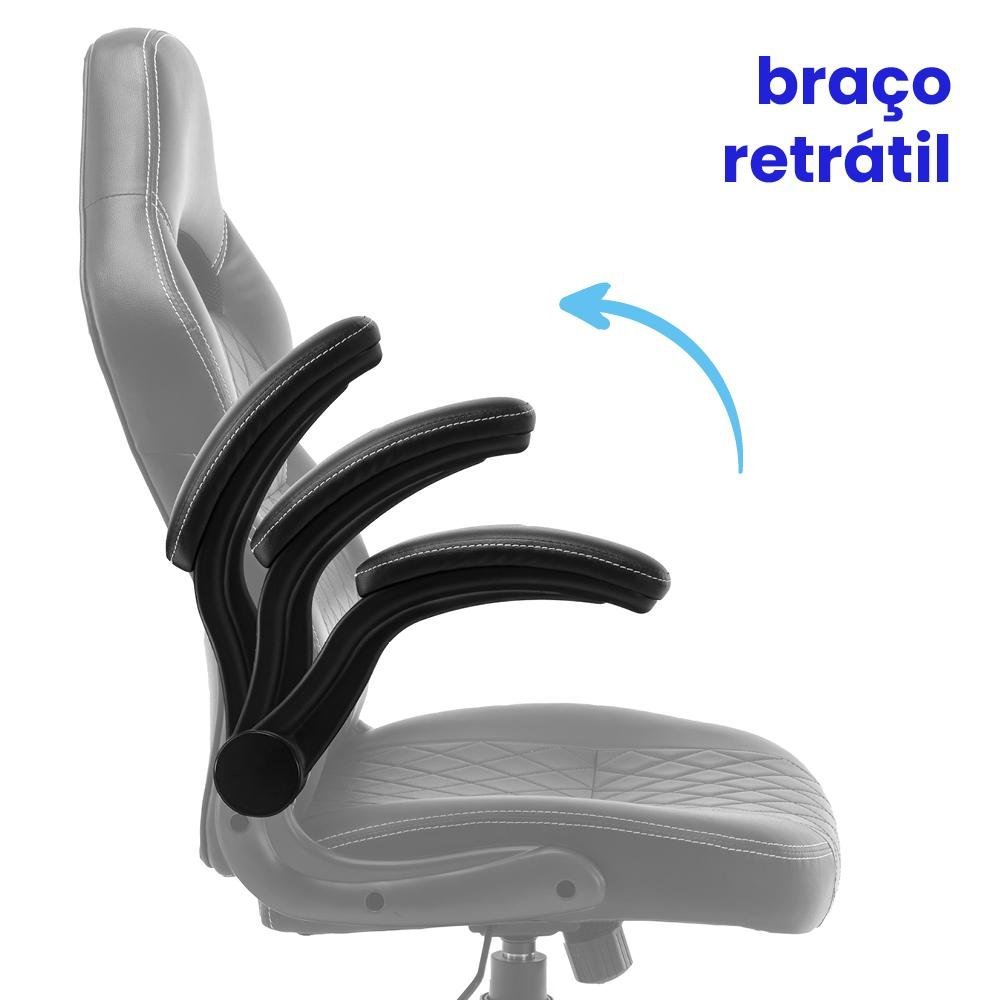 Cadeira Gamer Moob Horizon Giratória Com Função Relax e Braços Ajustáveis Preto - 3