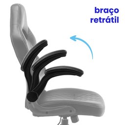 Cadeira Gamer Moob Horizon Giratória Com Função Relax e Braços Ajustáveis Preto - 3