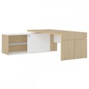 Ver imagem 3 de Mesa para Escritório Diretor Connect Iii 1 Porta 2 Prateleiras Carvalho/branco - Artany Móveis