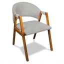 Ver imagem 1 de Cadeira Sala de Jantar em Madeira Yara Suede Cinza D03 - D’Rossi