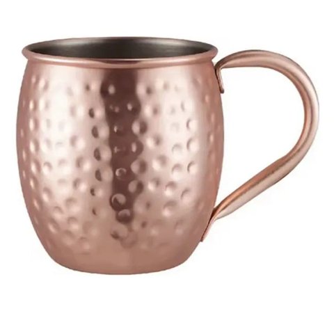 Caneca Moscow Mule Inox 304 Martelada Cor Cobre/fosca 500ml Frg0330 Frigopro
