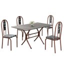 Ver imagem 2 de Conjunto Sala de Jantar Mesa Retangular 120x75cm Tampo Granito Topázio 4 Cadeiras Linda Yescasa