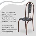 Ver imagem 7 de Conjunto Sala de Jantar Mesa Retangular 120x75cm Tampo Granito Topázio 4 Cadeiras Linda Yescasa Marrom/Preto Floral