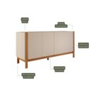 Ver imagem 5 de Buffet para Sala de Jantar Araçá em MDF com Pés de Madeira Maciça Bege/Off White