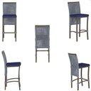 Ver imagem 5 de Mesa Bistrô 2 Banquetas Roma Marrom Corda Estofado 10 Trama Prata
