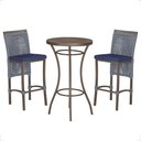 Ver imagem 1 de Mesa Bistrô 2 Banquetas Roma Marrom Corda Estofado 10 Trama Prata