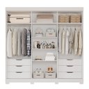 Ver imagem 3 de Guarda-Roupa Casal 6 Portas com Espelho e Pés 234cm 100% MDF Boston Espresso Móveis Branco