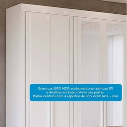 Guarda-Roupa Casal 6 Portas com Espelho e Pés 234cm 100% MDF Boston Espresso Móveis - 6