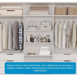 Guarda-Roupa Casal 6 Portas com Espelho e Pés 234cm 100% MDF Boston Espresso Móveis - 8