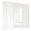 Ver imagem 4 de Guarda-Roupa Casal 6 Portas com Espelho e Pés 234cm 100% MDF Boston Espresso Móveis Branco