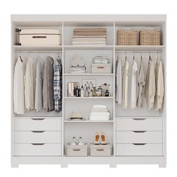 Guarda-Roupa Casal 6 Portas com Espelho e Pés 234cm 100% MDF Boston Espresso Móveis - 3