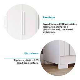 Guarda-Roupa Casal 6 Portas com Espelho e Pés 234cm 100% MDF Boston Espresso Móveis - 9
