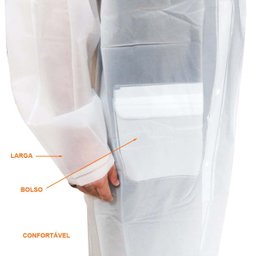 Capa de Chuva com Capuz Pvc Adulto Impermeável Tamanho M - 4