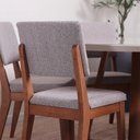 Ver imagem 5 de Conjunto de Jantar Mesa Redonda com Vidro Bennett 6 Cadeiras Ella - Natural C/ Cinza