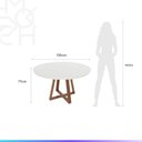 Ver mais imagens de Conjunto de Jantar Mesa Redonda com Vidro Bennett 6 Cadeiras Ella - Natural C/ Cinza