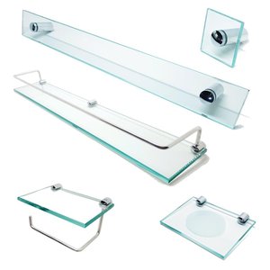 Kit De Acessorios P/ Banheiro 5 Pcs Em Vidro Incolor C600CEL-60