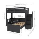 Ver mais imagens de Beliche Multifuncional Solteiro Adulto com Escrivaninha Star Office Casatema MadeiraOriginals