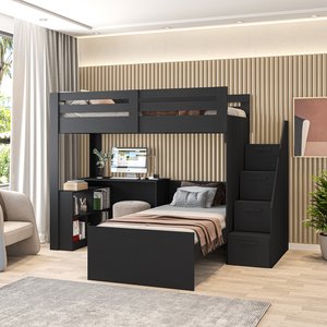 Beliche Multifuncional Solteiro Adulto com Escrivaninha Star Office Casatema