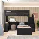 Ver imagem 3 de Beliche Multifuncional Solteiro Adulto com Escrivaninha Star Office Casatema MadeiraOriginals